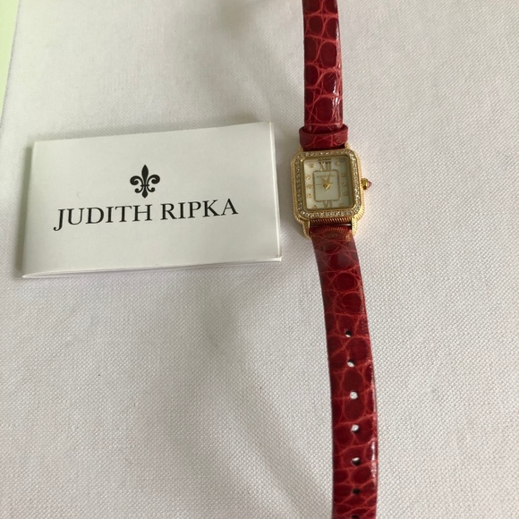 Judith Ripka 14K Gold 1/2 cttw Diamond &Rubi Watch - Picture 4 of 8